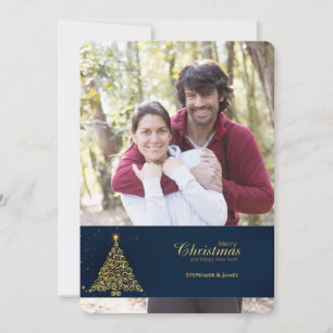 Cartão com fotos Dourado