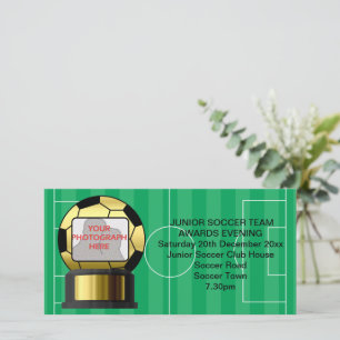 Cartão com fotos dourado do convite do prêmio do