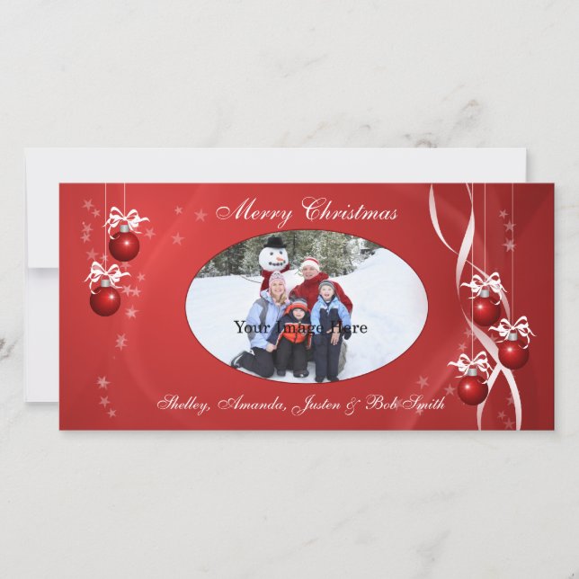 Cartão com fotos enfeites de natal (Frente)