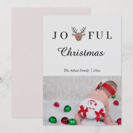 Cartão com fotos Feliz Natal para Reindeer Holiday