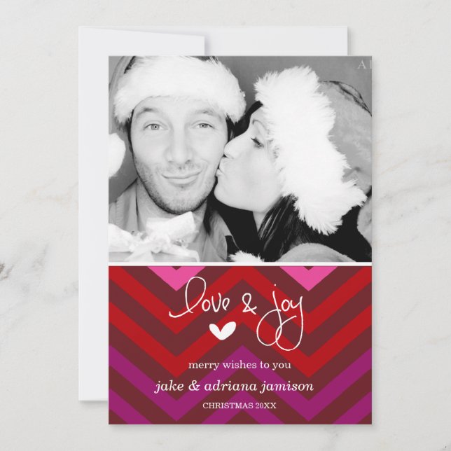 cartão com fotos Feriado 311 Feliz Chevron (Frente)