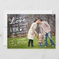 Cartão com fotos Feriado de Amor Doce / Fundo Verm