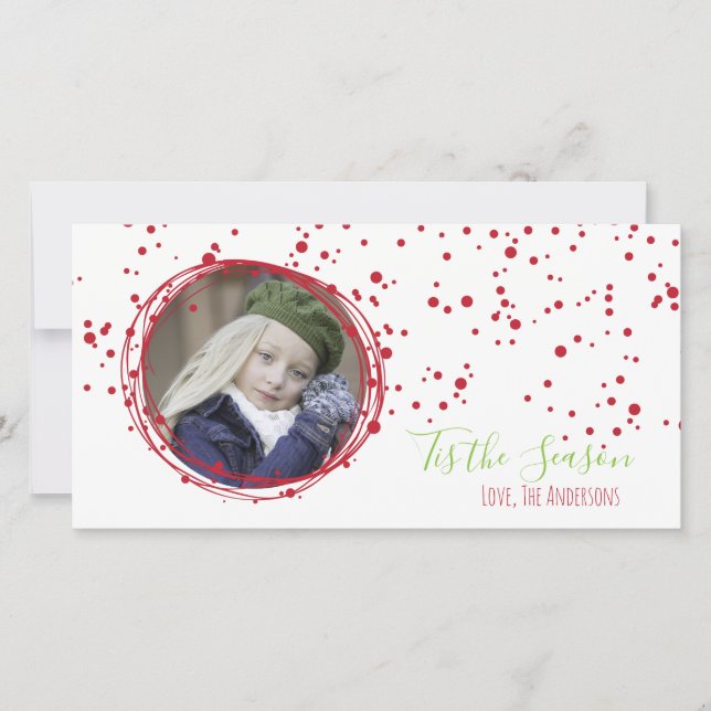 Cartão com fotos Feriado de Férias de Neve (Frente)