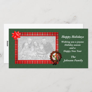 Cartão com fotos Feriado Masculino Elf Wreath