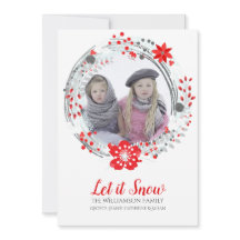 Cartão com fotos Festivo de Wreath de Natal