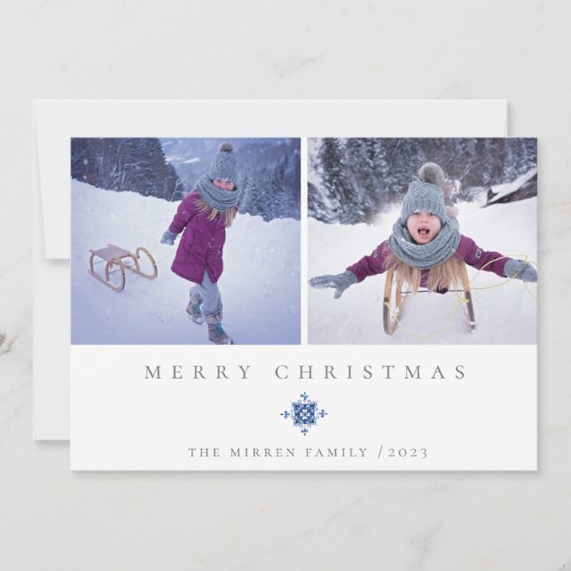 Cartão com fotos Floral de Férias Holandês (Frente)