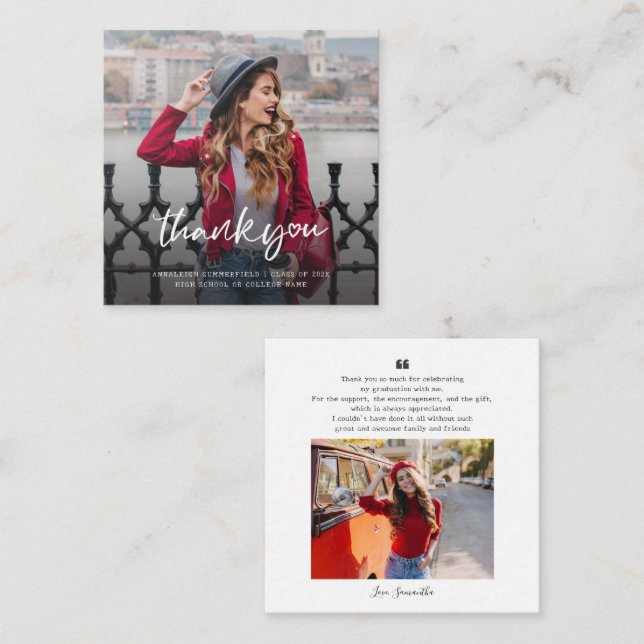 Cartão com fotos Graduação 2025 Multi-Foto Obrigad (Frente/Verso)