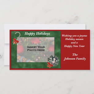 Cartão com fotos Greyhound Wreath Natal