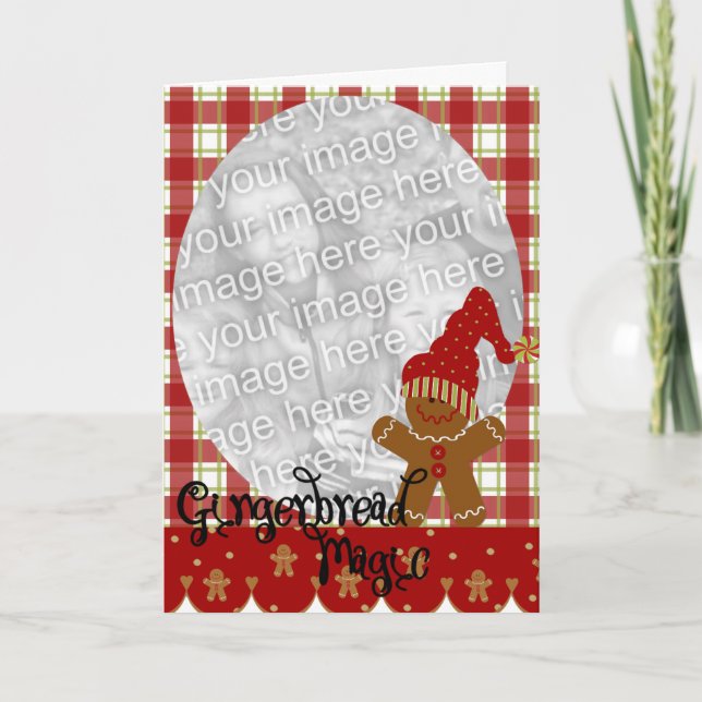 Cartão com fotos mágico de pão de Natal (Frente)