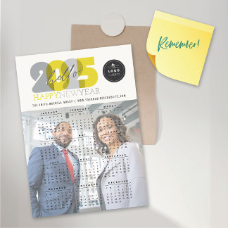 Cartão com fotos Magnético de Ano Novo Calendário