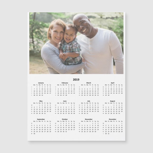 Cartão com fotos Magnético de Calendário Personali (Frente)