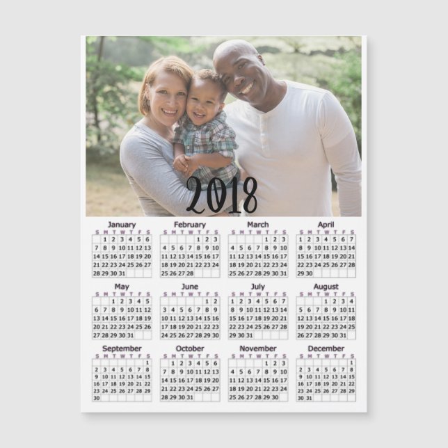 Cartão com fotos Magnético de Calendário Personali (Frente)