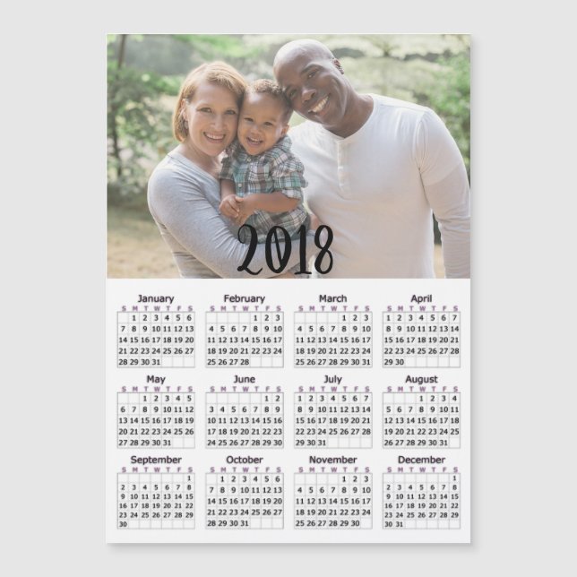 Cartão com fotos Magnético de Calendário Personali (Frente)