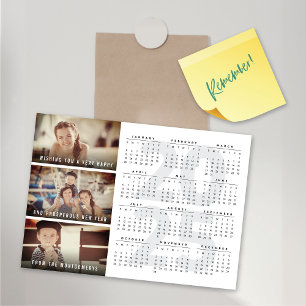 Cartão com fotos magnético do feliz ano novo de