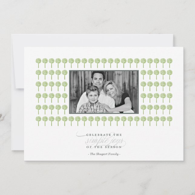 Cartão com fotos mau do feriado do teste padrão do (Frente)