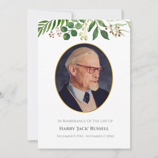 Cartão com fotos memorial verde, borda amarela de  (Frente)