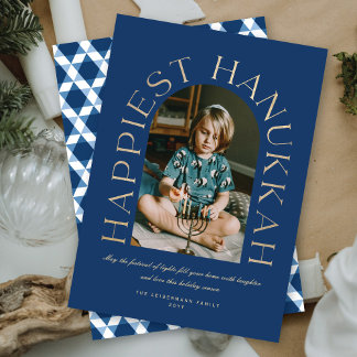 Cartão com fotos Mínimo Moderno de Arco Hanukkah