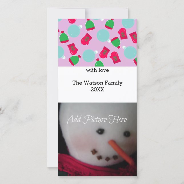 Cartão com fotos Mittens e Hats (Frente)