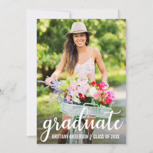 Cartão com fotos moderno do anúncio da graduaç