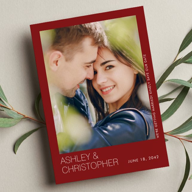 Cartão com fotos Moderno Minimalista de Casamento  (Criador carregado)