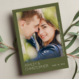 Cartão com fotos Moderno Minimalista de Casamento