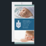 Cartão com fotos Monograma Hanukkah Dreidel<br><div class="desc">Mostre sua bela família com este cartão com fotos feito em legal cores de inverno. Um sonho gráfico de Hanukkah esboçado por pontos brancos serve como uma moldura para o seu monograma. Adicione sua mensagem personalizada ao lado dela e não se esqueça de suas lindas fotos da família! Disponível em...</div>