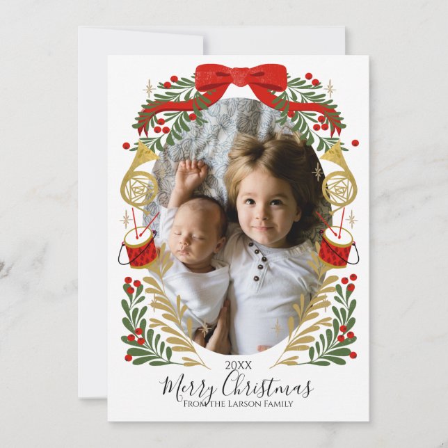 Cartão com fotos Musical de Natal (Frente)