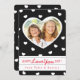 Cartão com fotos Namorados de coração branco e pre (Frente/Verso)