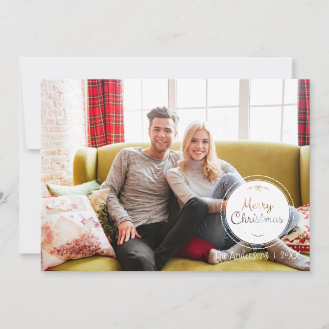 Cartão com fotos Natal para Enfeites de natal bran (Frente)