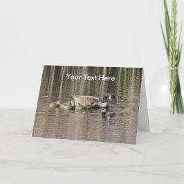 Cartão com fotos Natural De Ganso E Bebês Do Canad