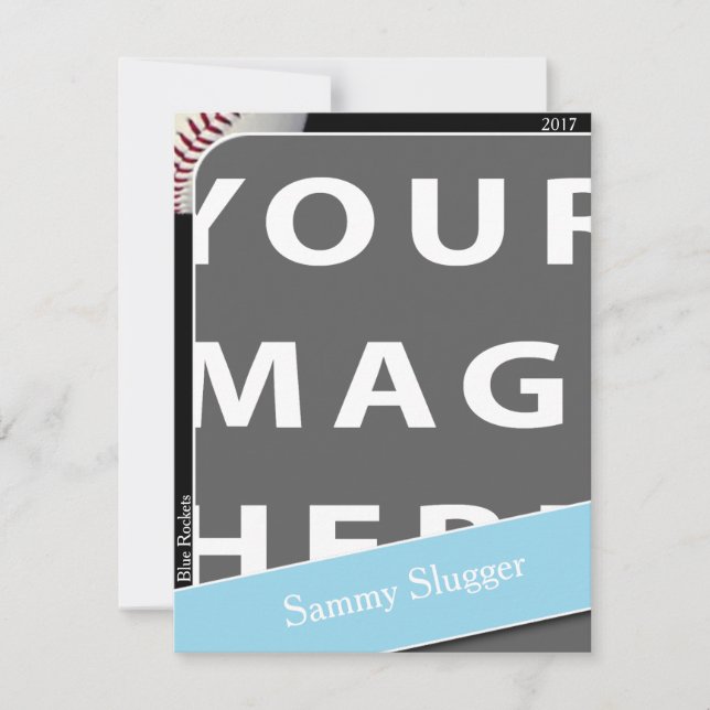 Cartão com fotos personalizado de baseball (Frente)