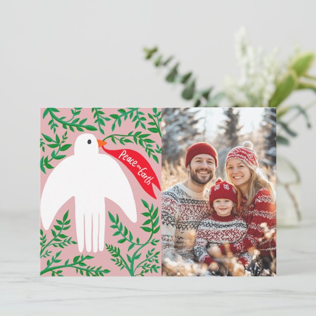 Cartão com fotos PERSONALIZADO de Férias de Natal  (Em pé/Frente)
