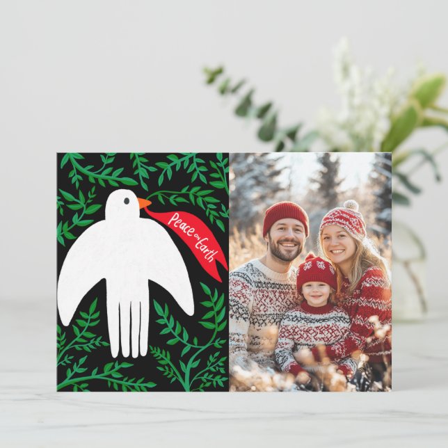 Cartão com fotos PERSONALIZADO de Férias de Natal  (Em pé/Frente)