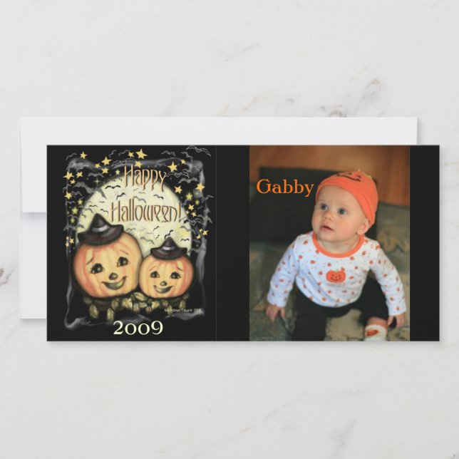 Cartão com fotos Personalizado de Halloween do Est (Frente)