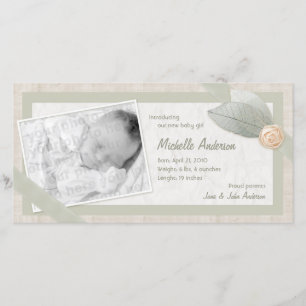 Cartão com fotos Personalizado do Anúncio do Bebê