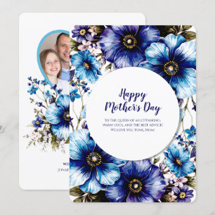 Cartão com fotos Personalizado do Dia da Mãe Flora
