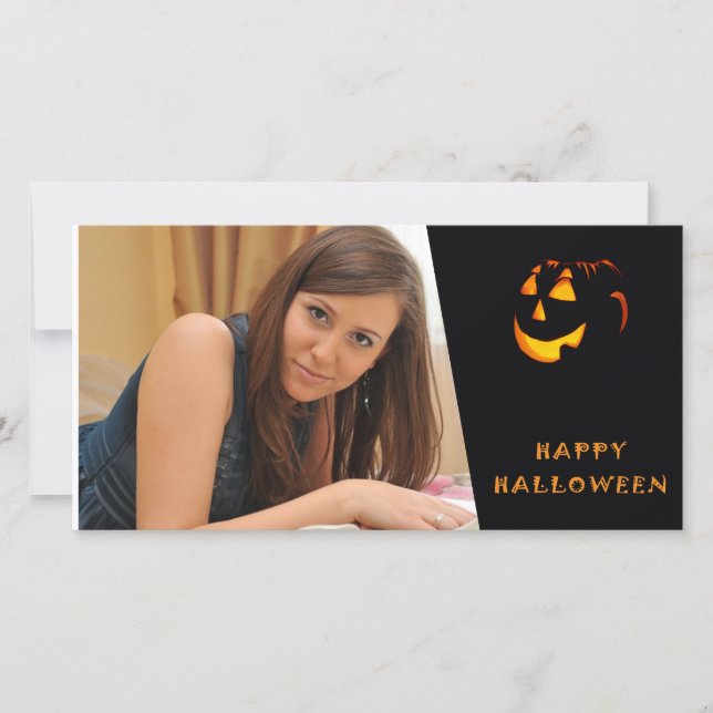 Cartão com fotos Personalizado do Halloween (Frente)