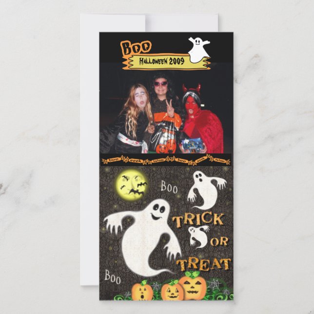 Cartão com fotos Personalizado do Halloween (Frente)