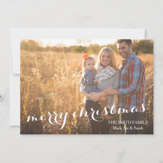 Cartão com fotos Personalizado Feliz Natal (Frente)