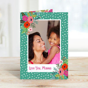 Cartão com fotos Personalizado Floral Brilhante
