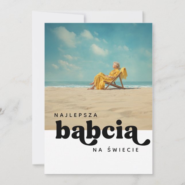 Cartão com fotos Personalizado Najlepsza Babcia Na (Frente)