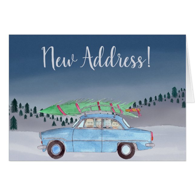 Cartão com fotos personalizável de carro de Natal  (Frente Horizontal)