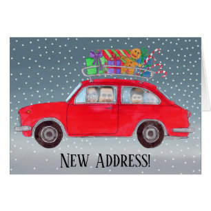 Cartão com fotos personalizável de carro de Natal 