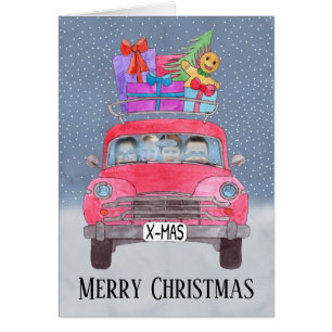 Cartão com fotos personalizável de Natal