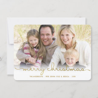 Cartão com fotos Plana de Manuscrito de Feliz Nata