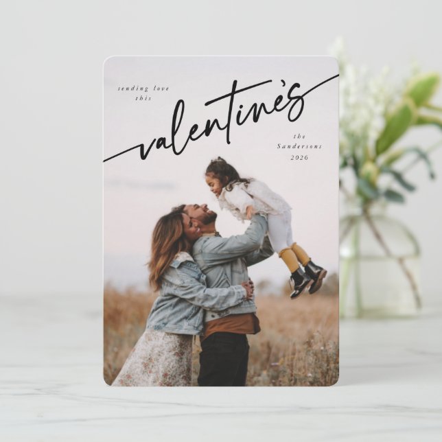 Cartão com fotos plano do Dia de os namorados de s (Em pé/Frente)