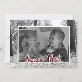 Cartão com fotos preto e branco de Natal Joyeux No