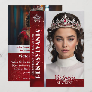 Cartão com fotos Real Ruby Shimmer Pageant