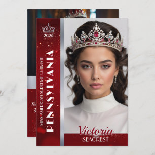 Cartão com fotos Real Ruby Shimmer Pageant