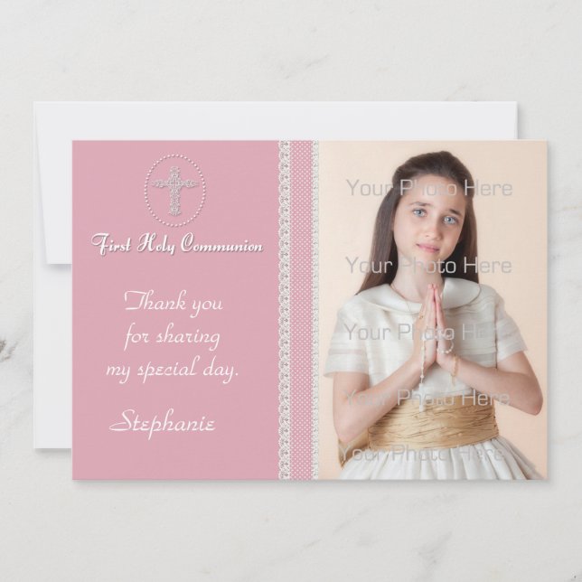 Cartão com fotos Religioso Rosa Cruz Branca (Frente)